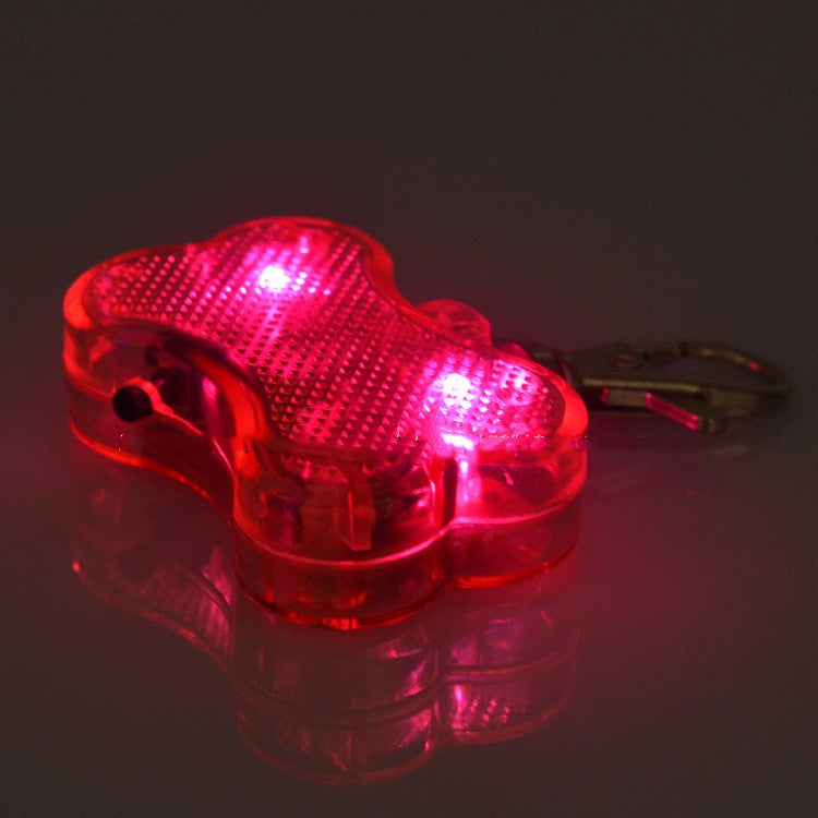 New LED Dog Bone Shape ID Tag Pet Safety Collar Pendant